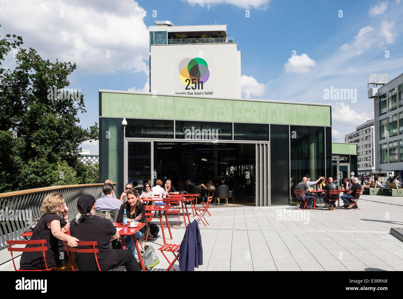 Roof terrace cafe at Bikini Berlin new shopping centre in