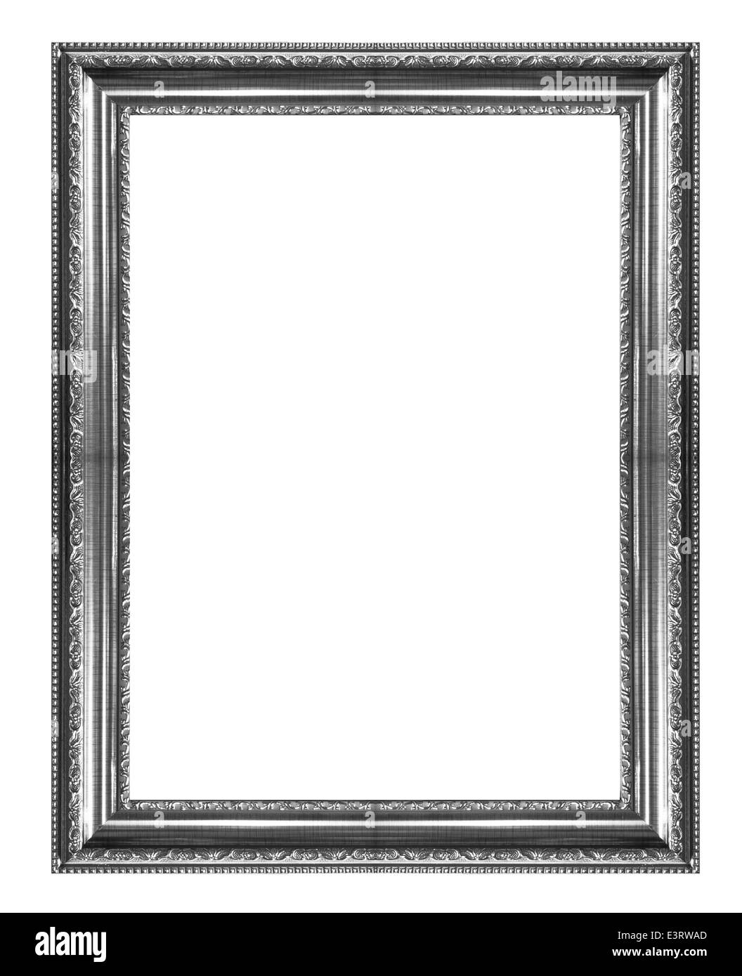 Silver picture frame isolated on white background Stock Photo - Alamy