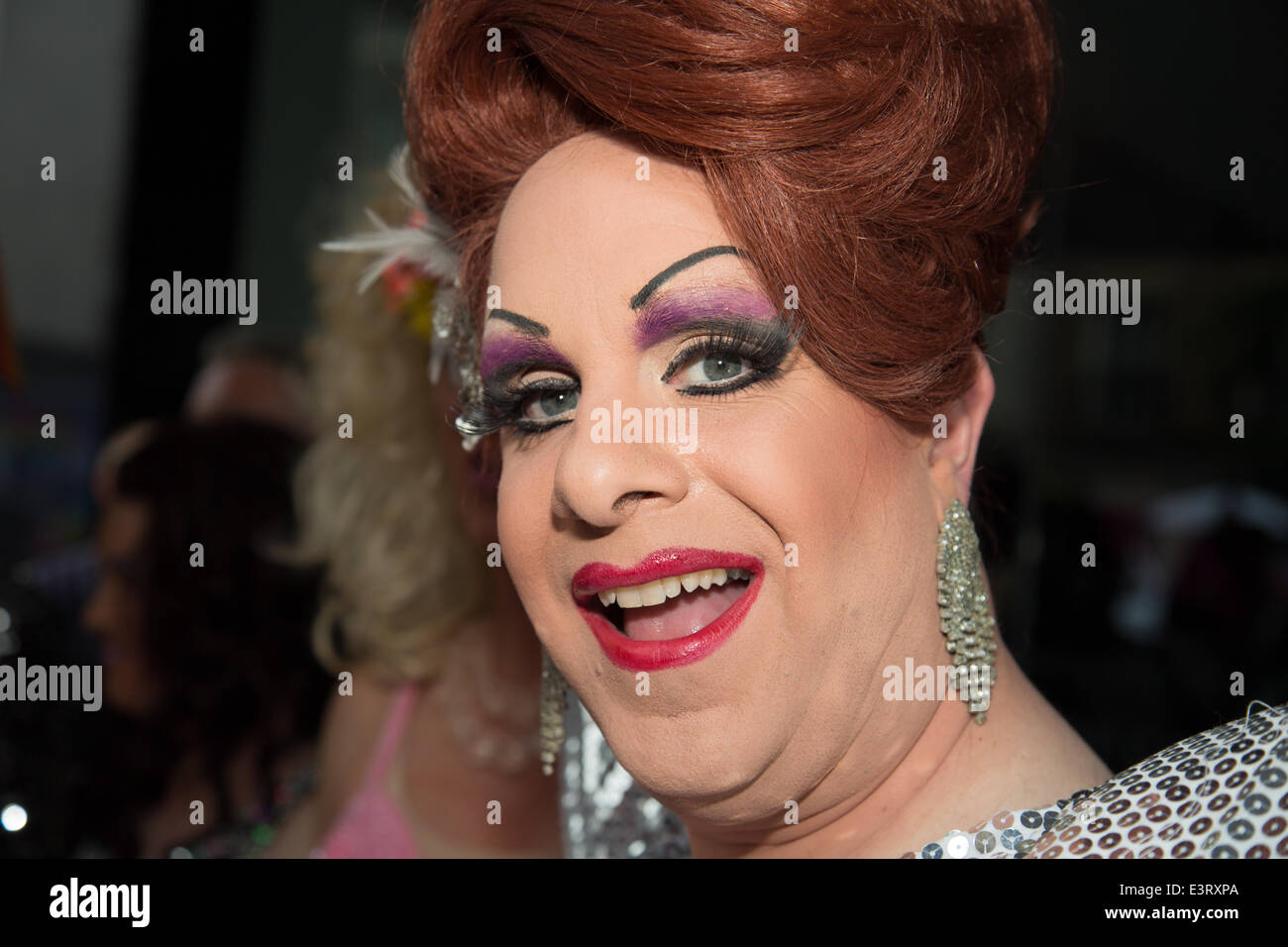 A drag queen dressed for the Gay pride. Pride attracted thousands of
