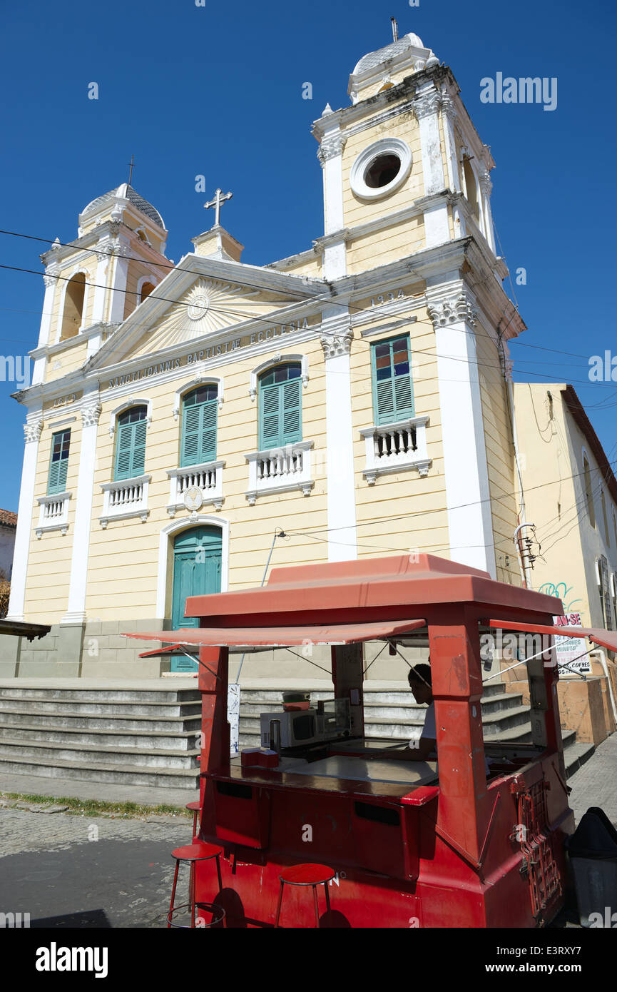 Typical street at historical city of Sao Joao del Rei, known as crooked  houses street (a Rua das Casas Tortas Stock Photo - Alamy