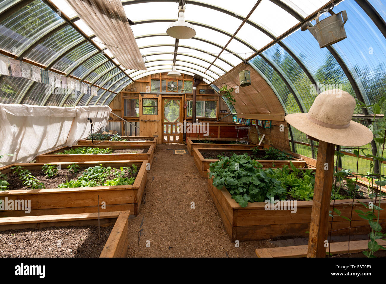 Greenhouse in Oregon's Wallowa Valley. Stock Photo
