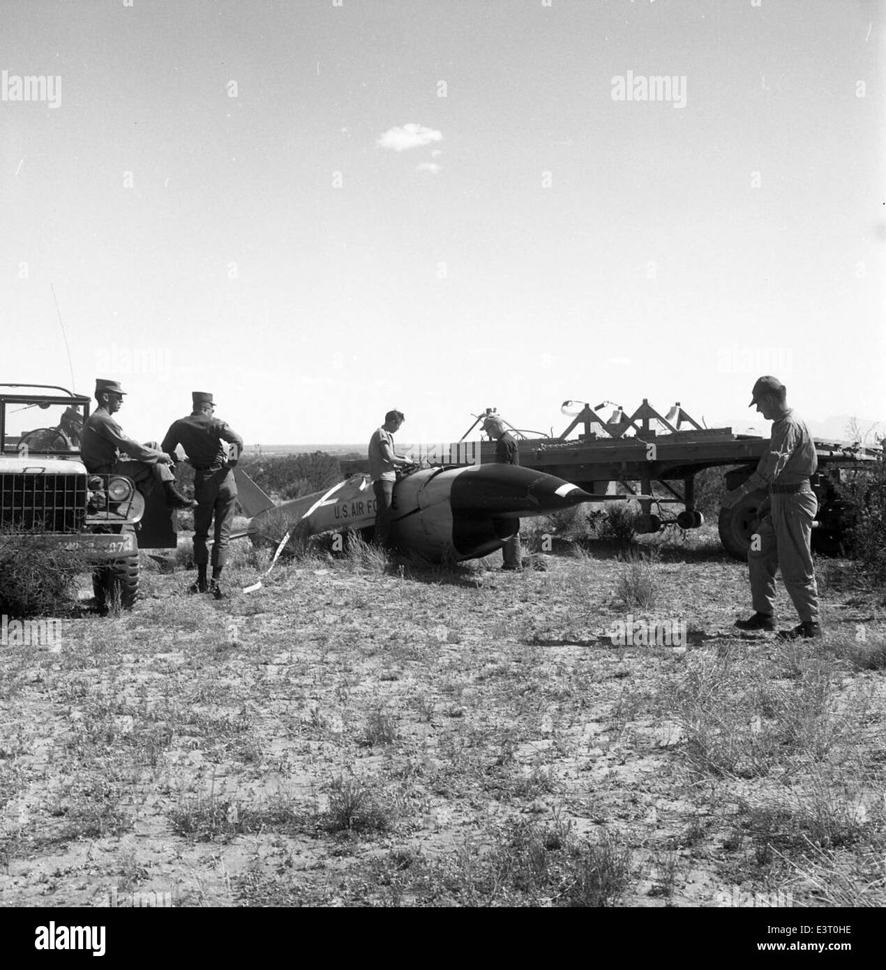 This image shows the recovery of a Ryan Aeronautical Model 147A, a ...