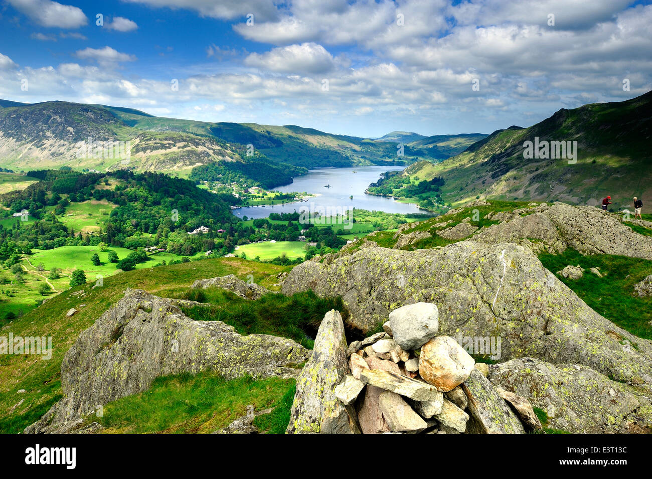 Ullswater Valley from Arnison Crags Stock Photo