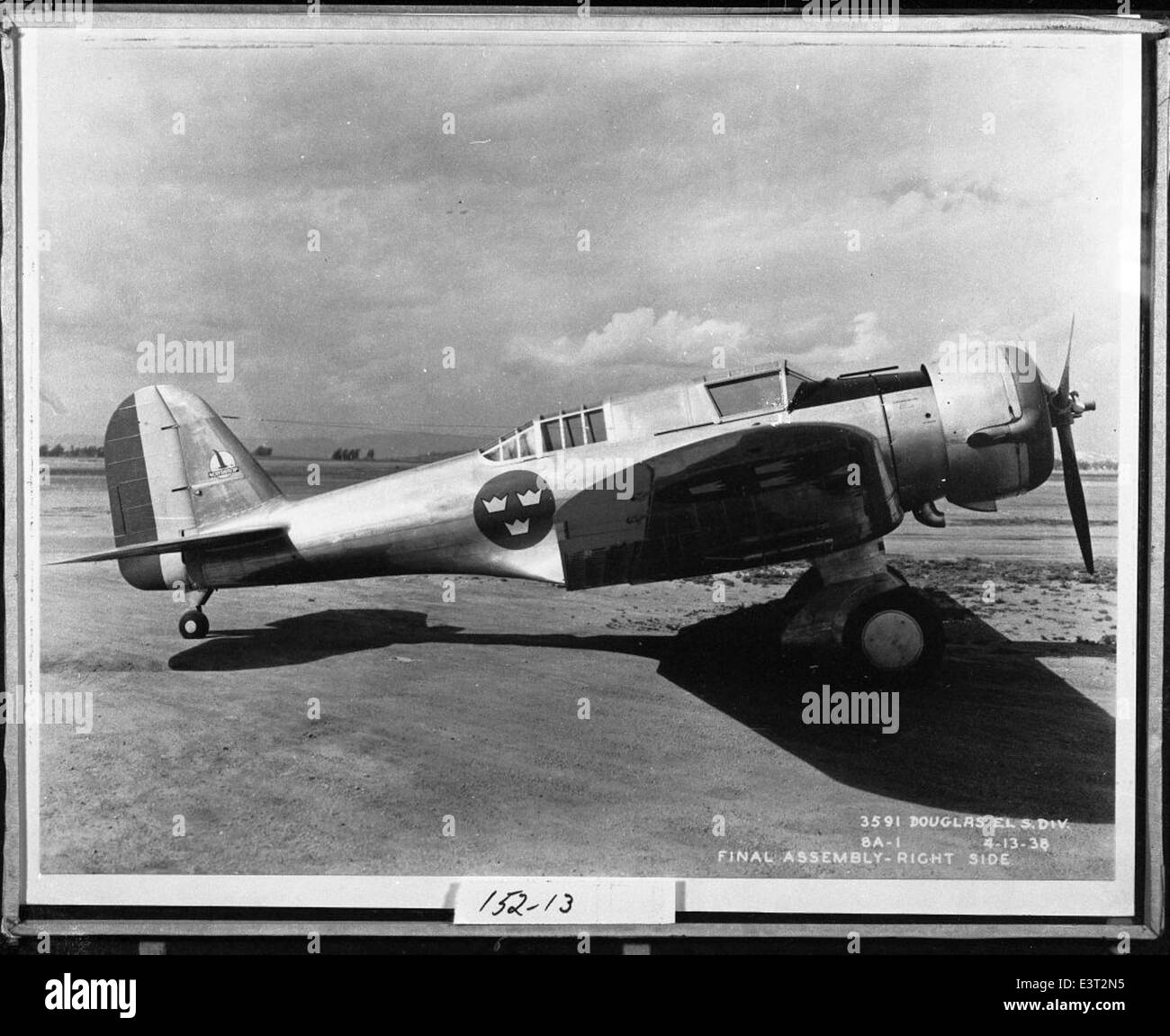 3591 Northrop Douglas Swedish 8A-1 1938-04-13 copy ground RS-645-Neg Stock Photo