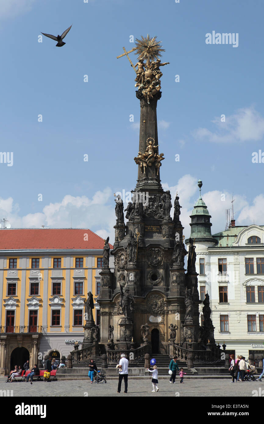 Holy Trinity Column in Olomouc, Czech Republic. Stock Photo