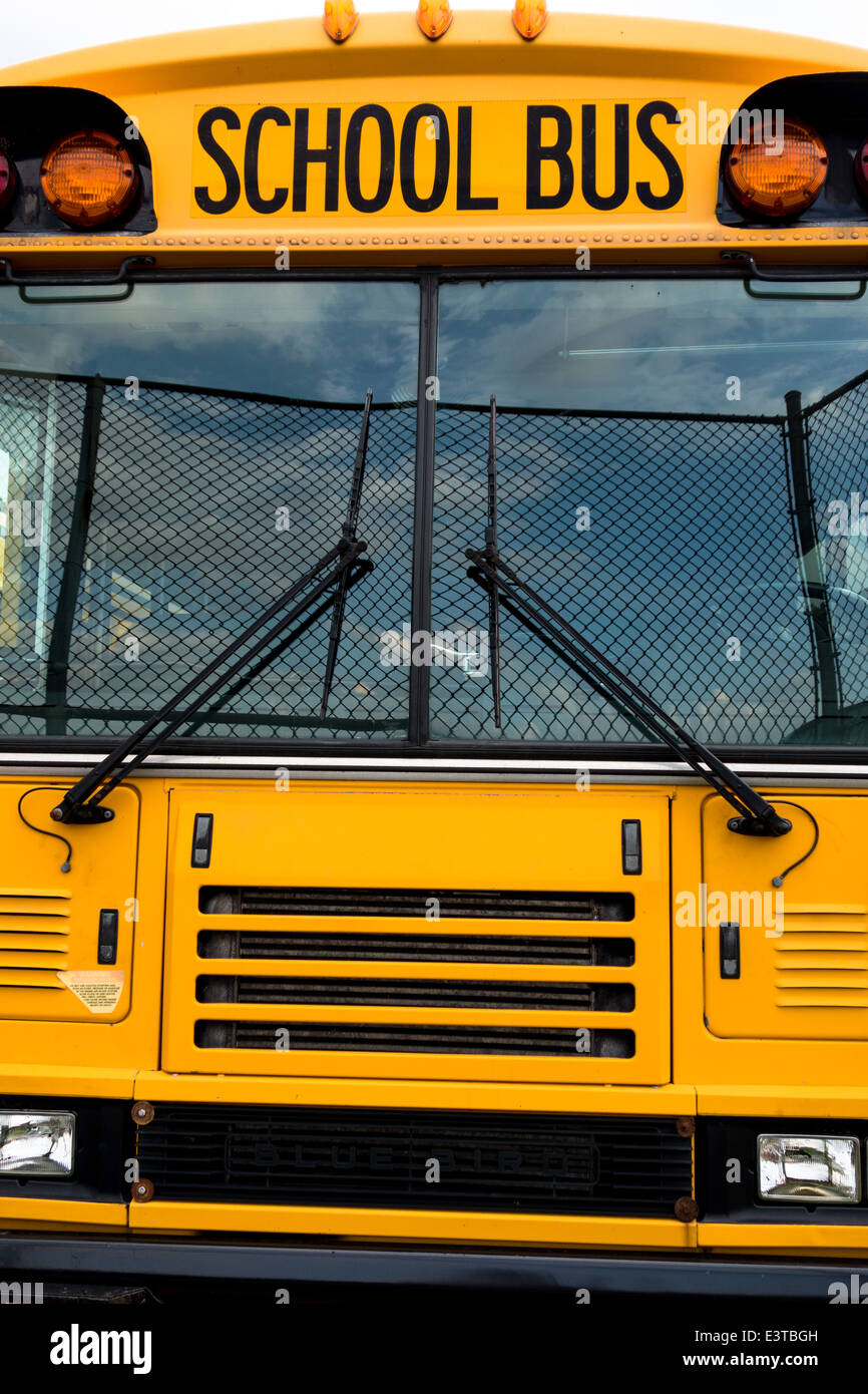 A school bus as seen from the front Stock Photo Alamy