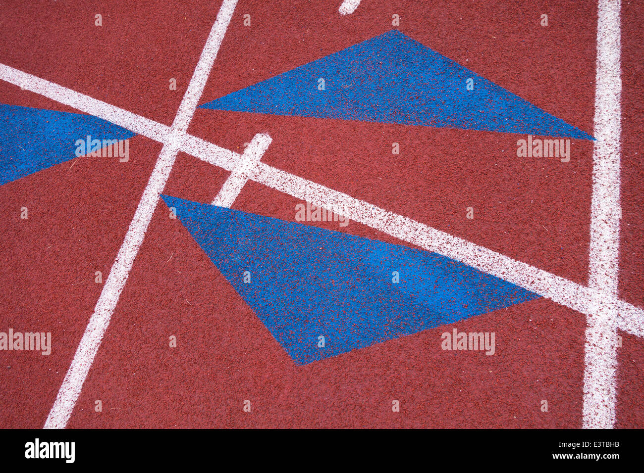 Markings and arrows on a running track, Pittsburgh, Pennsylvania Stock