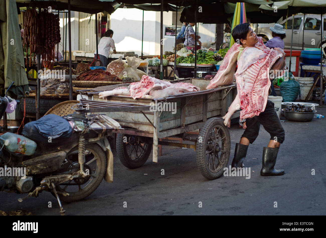 Phnom Penh,Old market Stock Photo