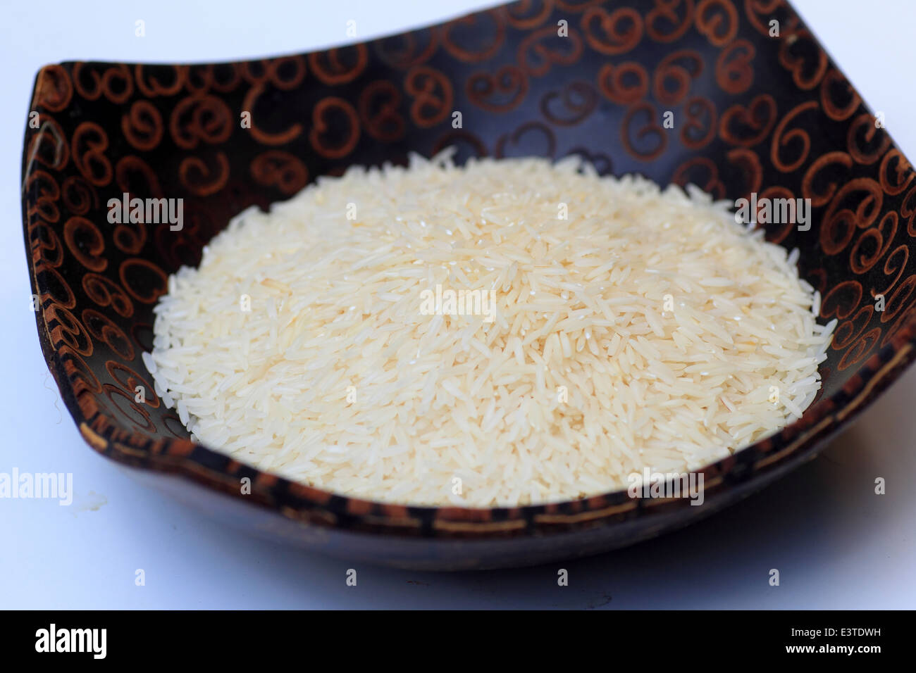 Oryza sativa thailand rice with white background Stock Photo