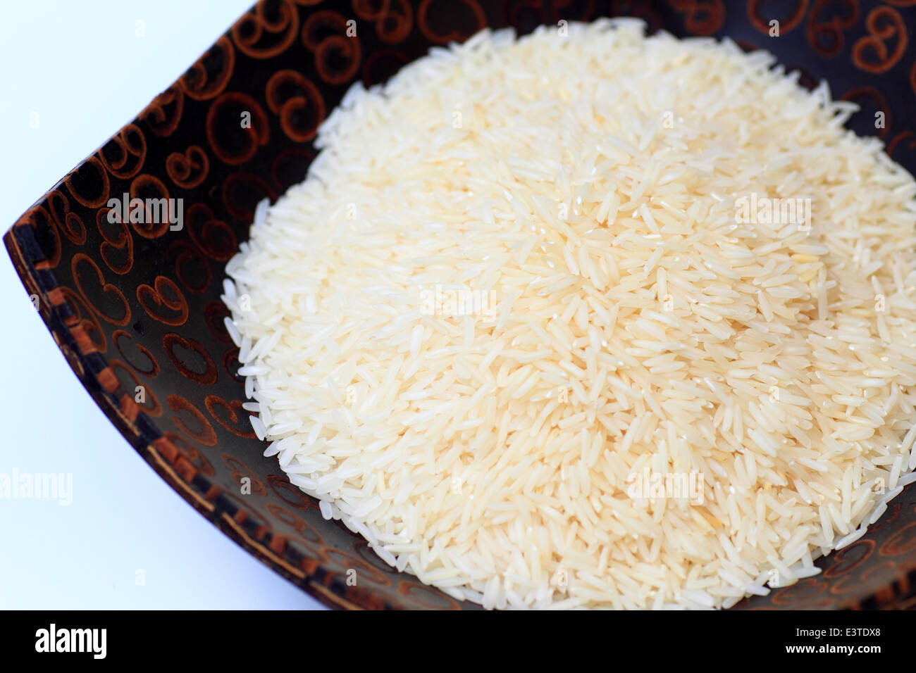 Oryza sativa thailand rice with white background Stock Photo