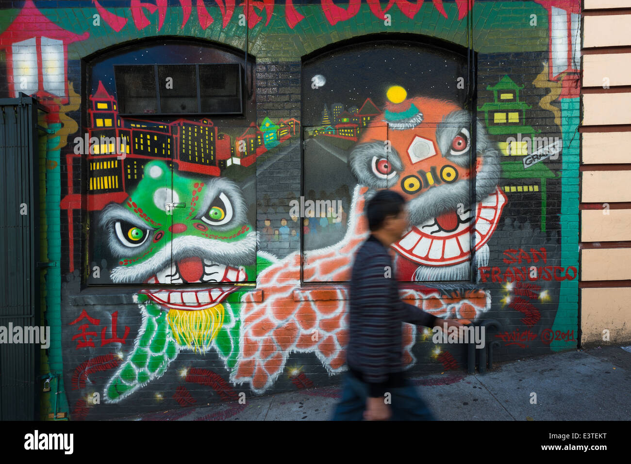 Chinatown Mural San Francisco High Resolution Stock Photography and