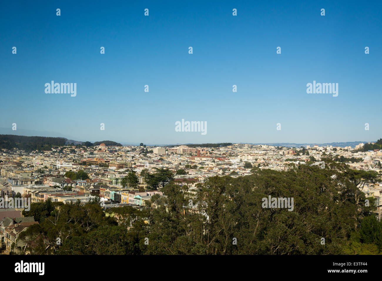 View of neighborhoods of West San Francisco from the tower of the de