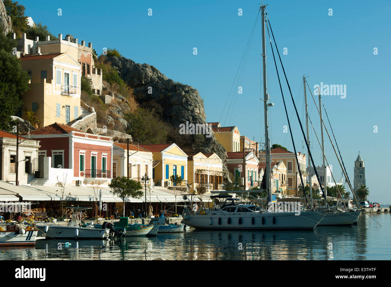 Griechenland, Symi, Gialos, Yachten im Hafen Stock Photo