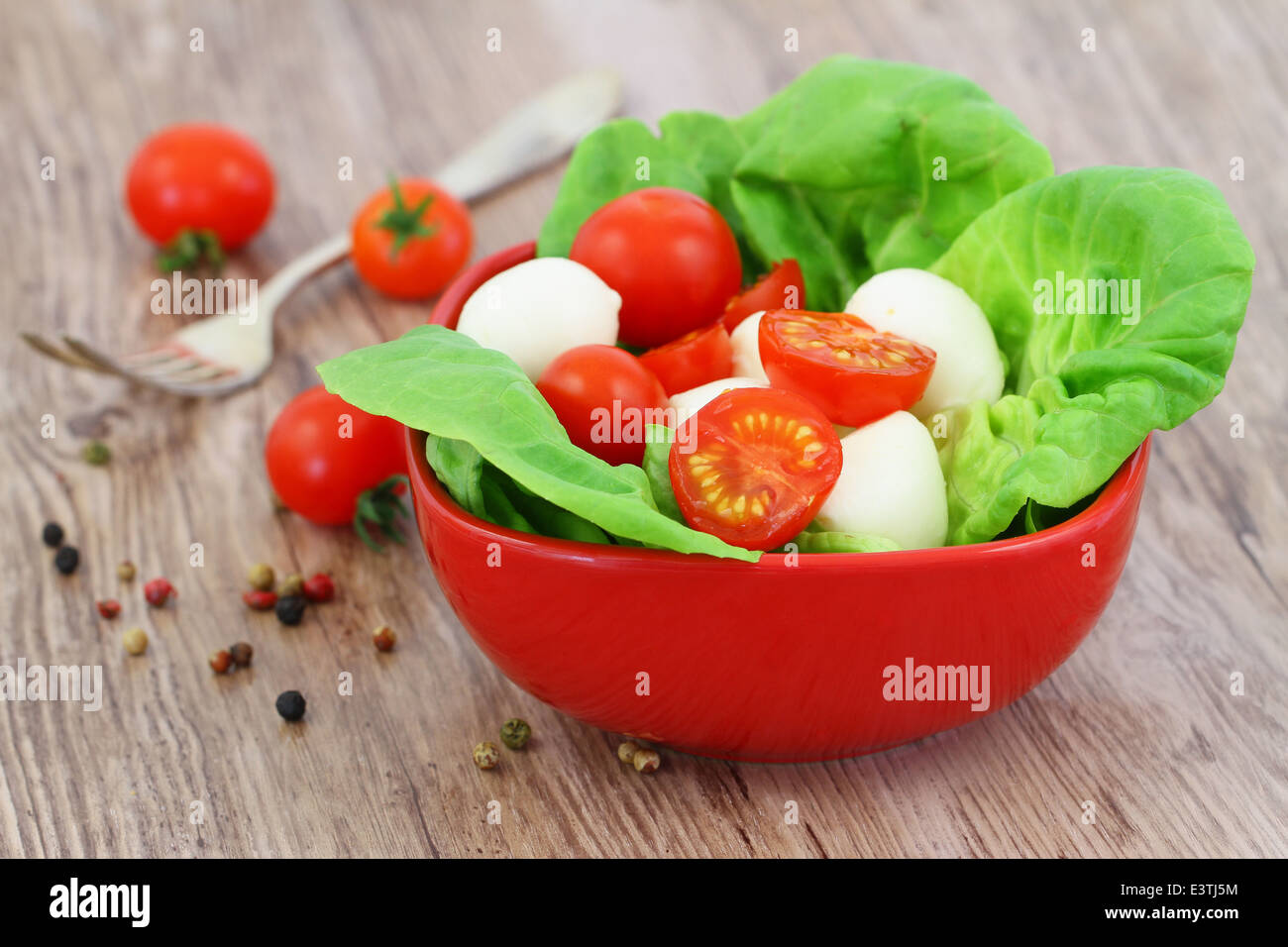 Mozzarella and cherry tomato salad Stock Photo