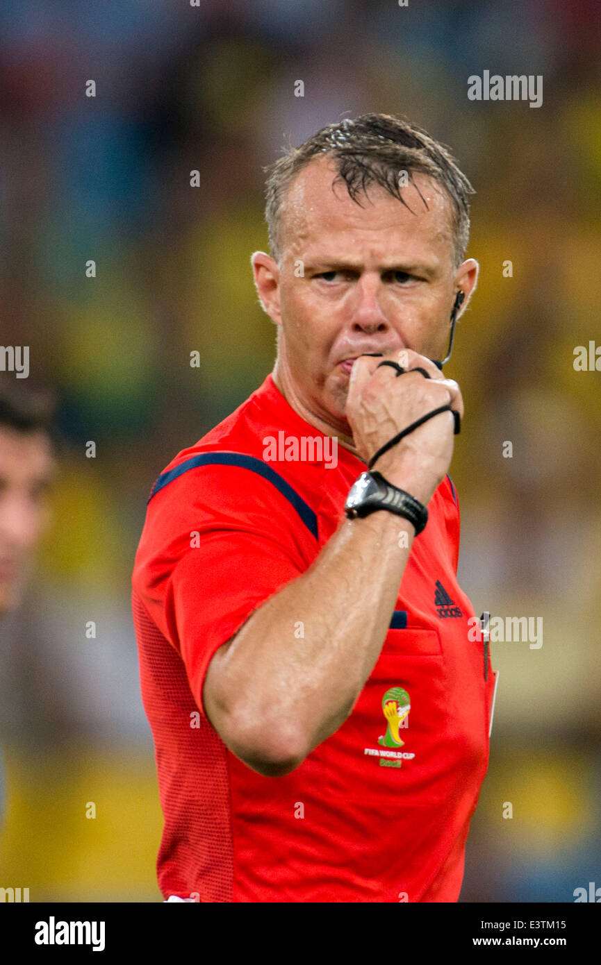 Bjorn Kuipers (Referee), JUNE 28, 2014 - Football / Soccer : FIFA World Cup Brazil 2014 Round of 16 match between Colombia 2-0 Uruguay at Estadio do Maracana in Rio de Janeiro, Brazil. (Photo by Maurizio Borsari/AFLO) [0855] Stock Photo