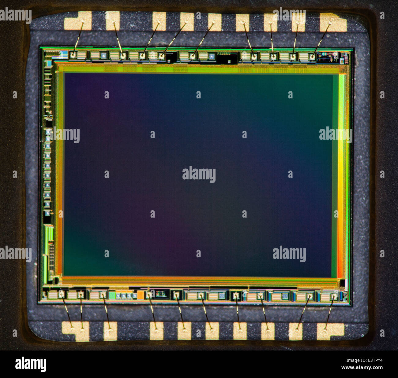 Consumer market camera CMOS sensor, showing gold contacts Stock Photo