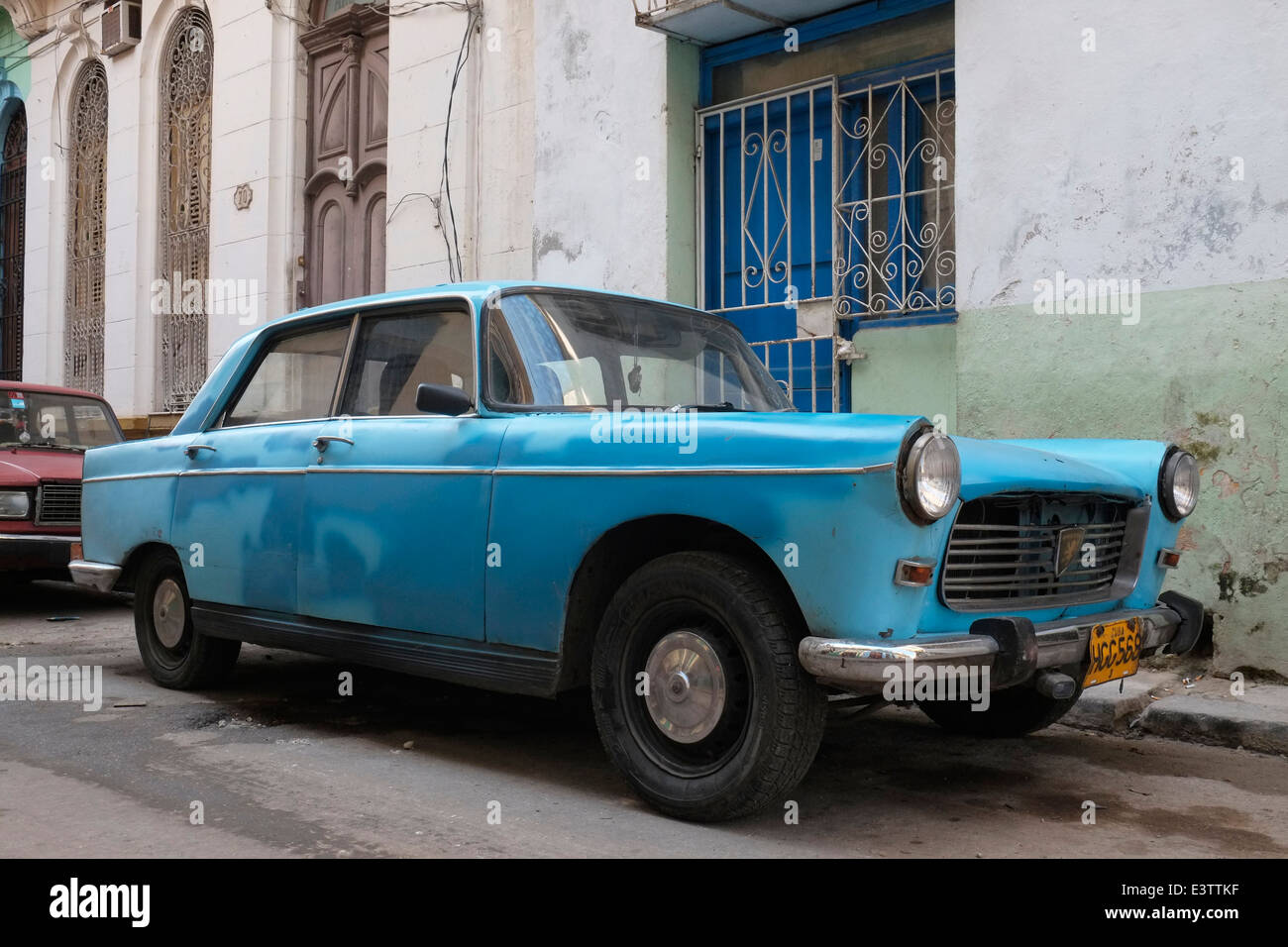 An old Peugeot car in Old Havana, Cuba. Stock Photo