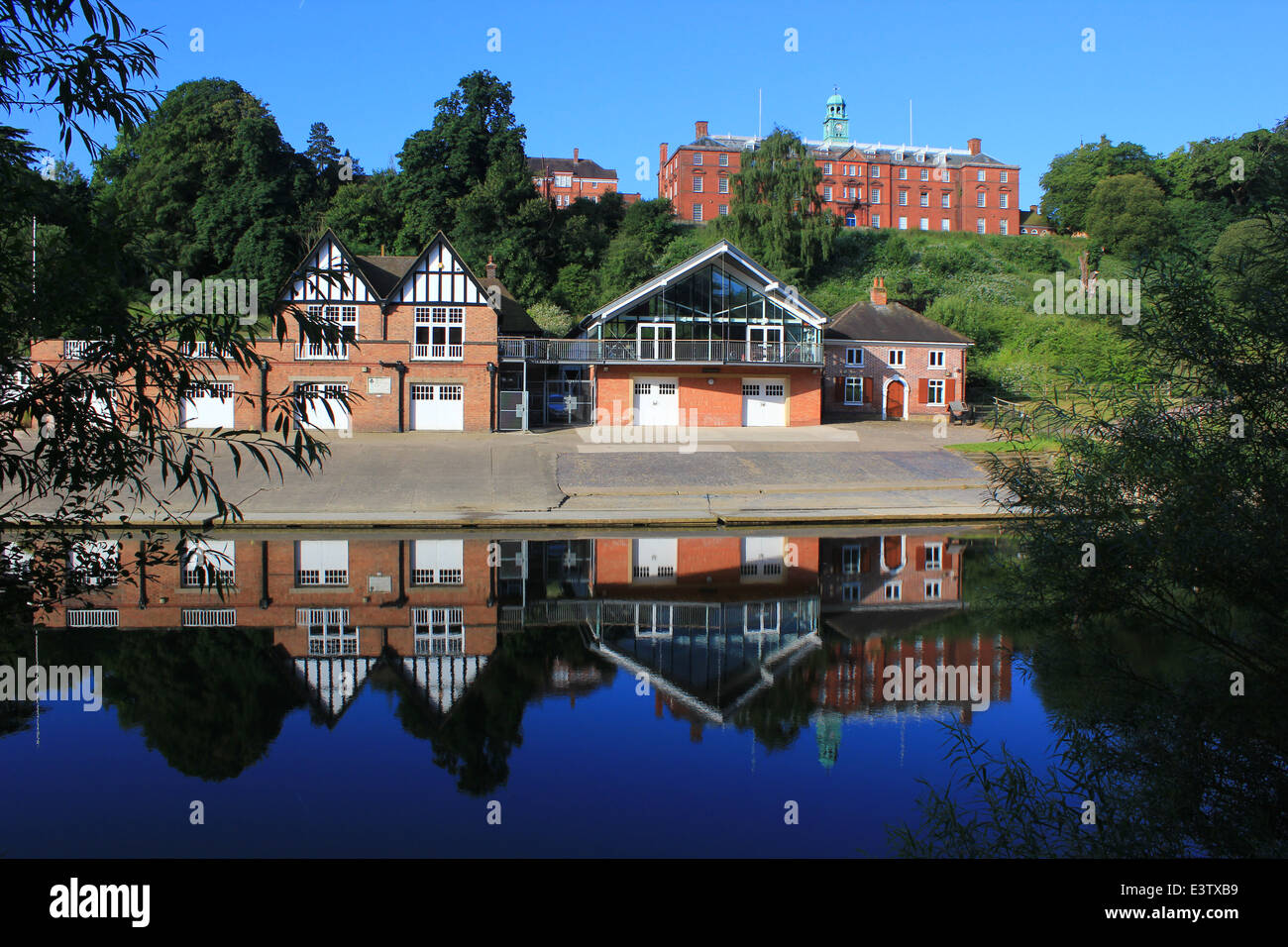 Shrewsbury School and boathouse Stock Photo Alamy