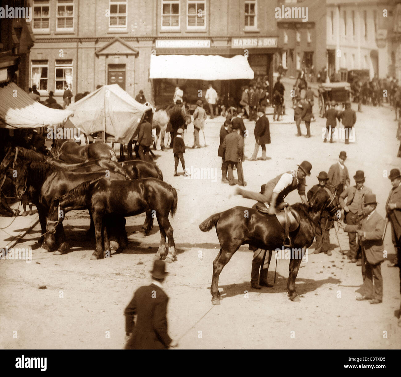 Rugeley Horse fair Victorian period Stock Photo