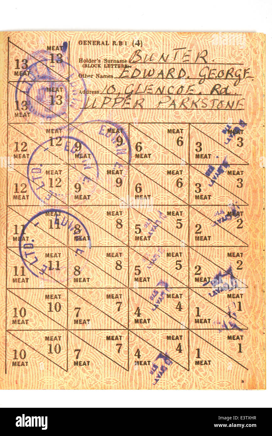 Ration card hi-res stock photography and images - Alamy