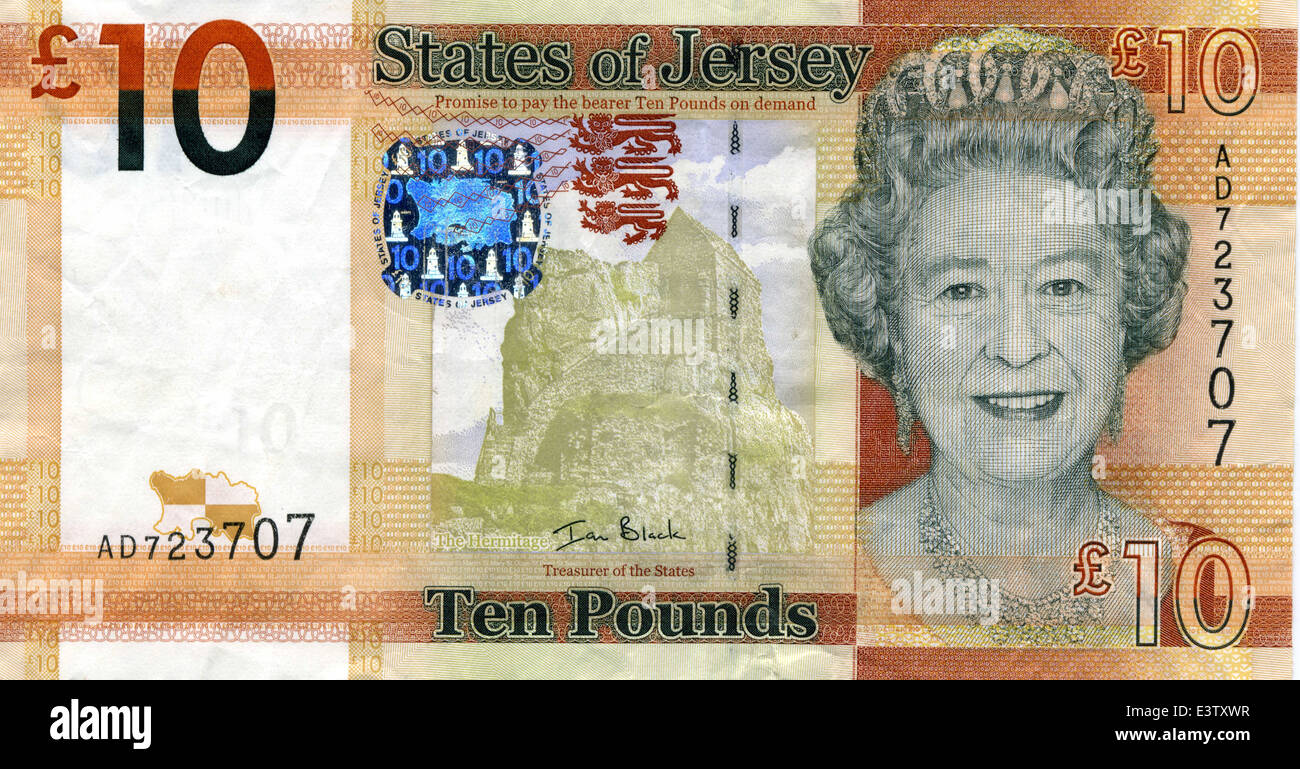 10.00 note Ten pound note The States of Jersey Stock Photo - Alamy