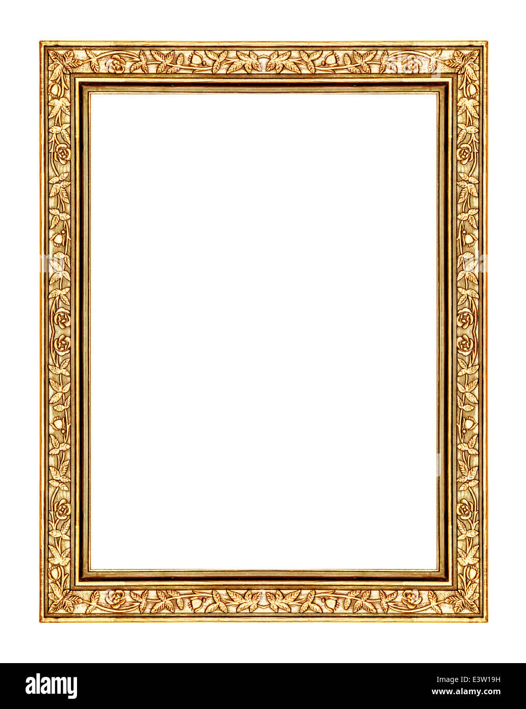frame painting photography isolated decoration photo classical white ornament blank yellow deco studio wealth old revival tradit Stock Photo