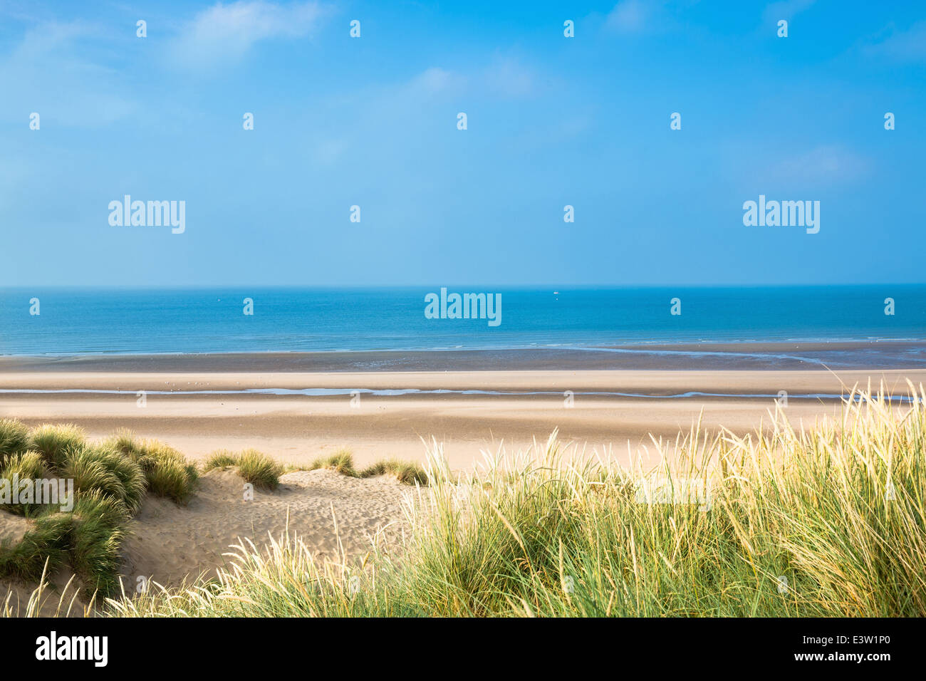 View of sand dunes in Camber Sands, Sussex, UK Stock Photo