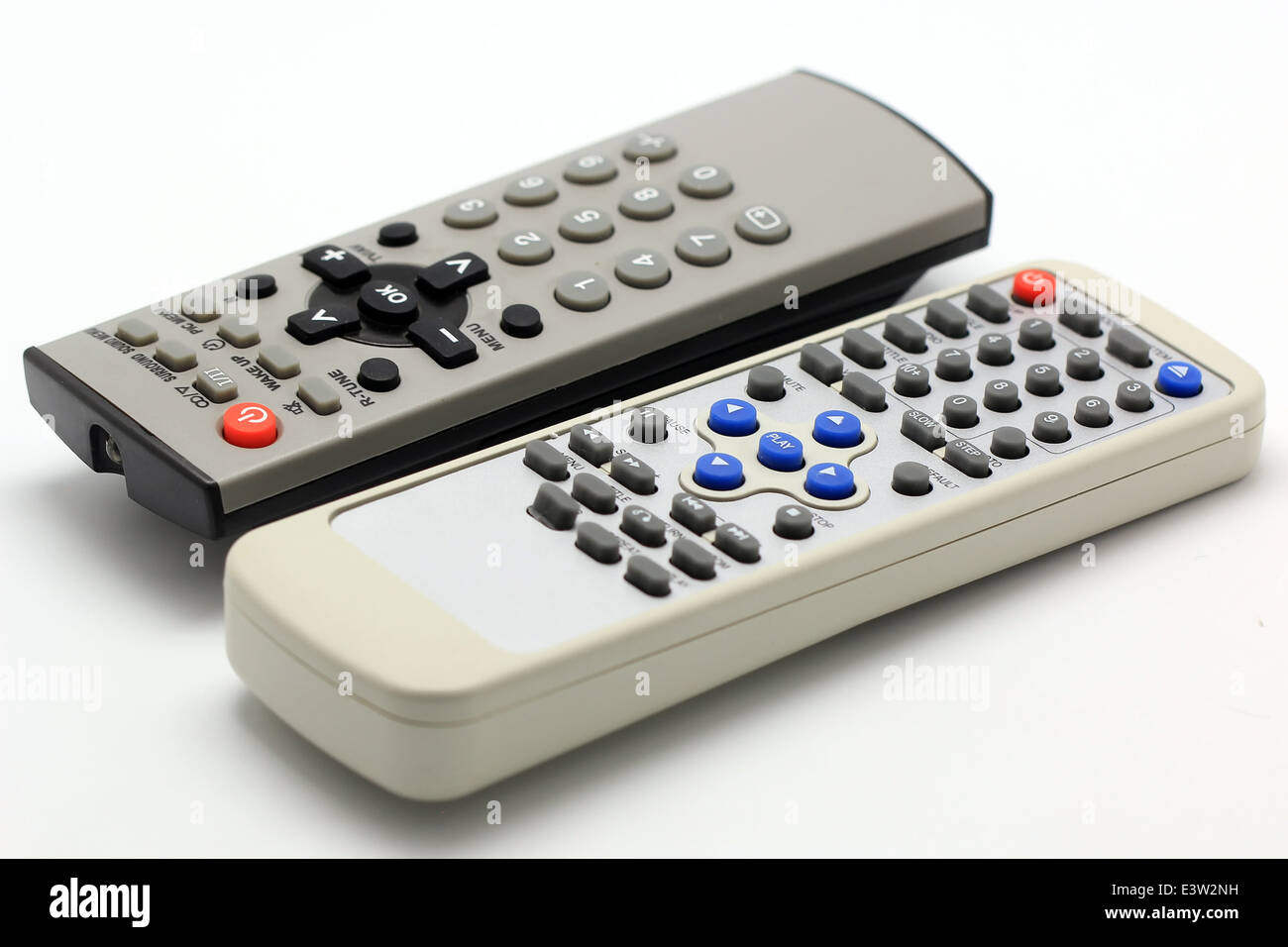 TV and DVD remote control isolated on white background Stock Photo