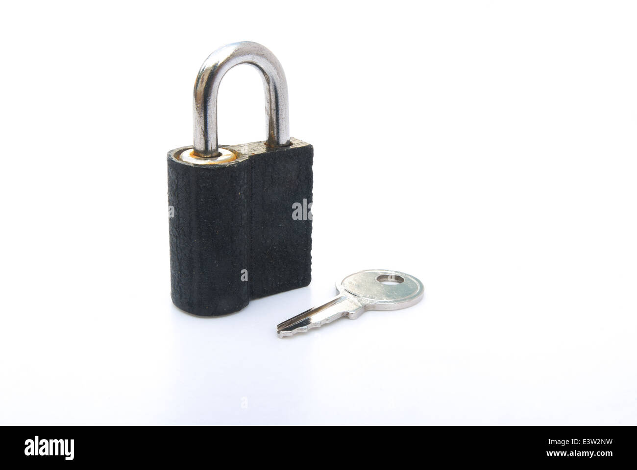 pad lock and key on white Stock Photo Alamy