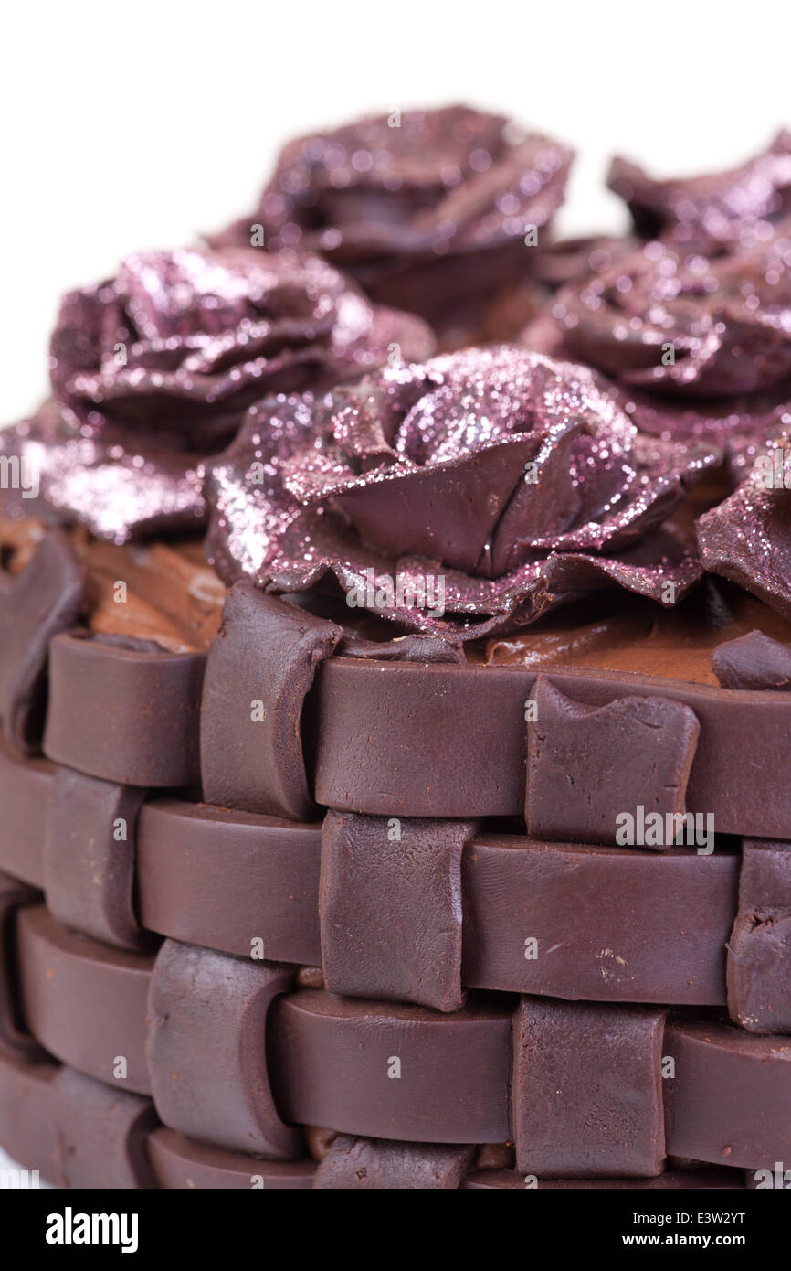 decorated chocolate cake vertical picture Stock Photo Alamy