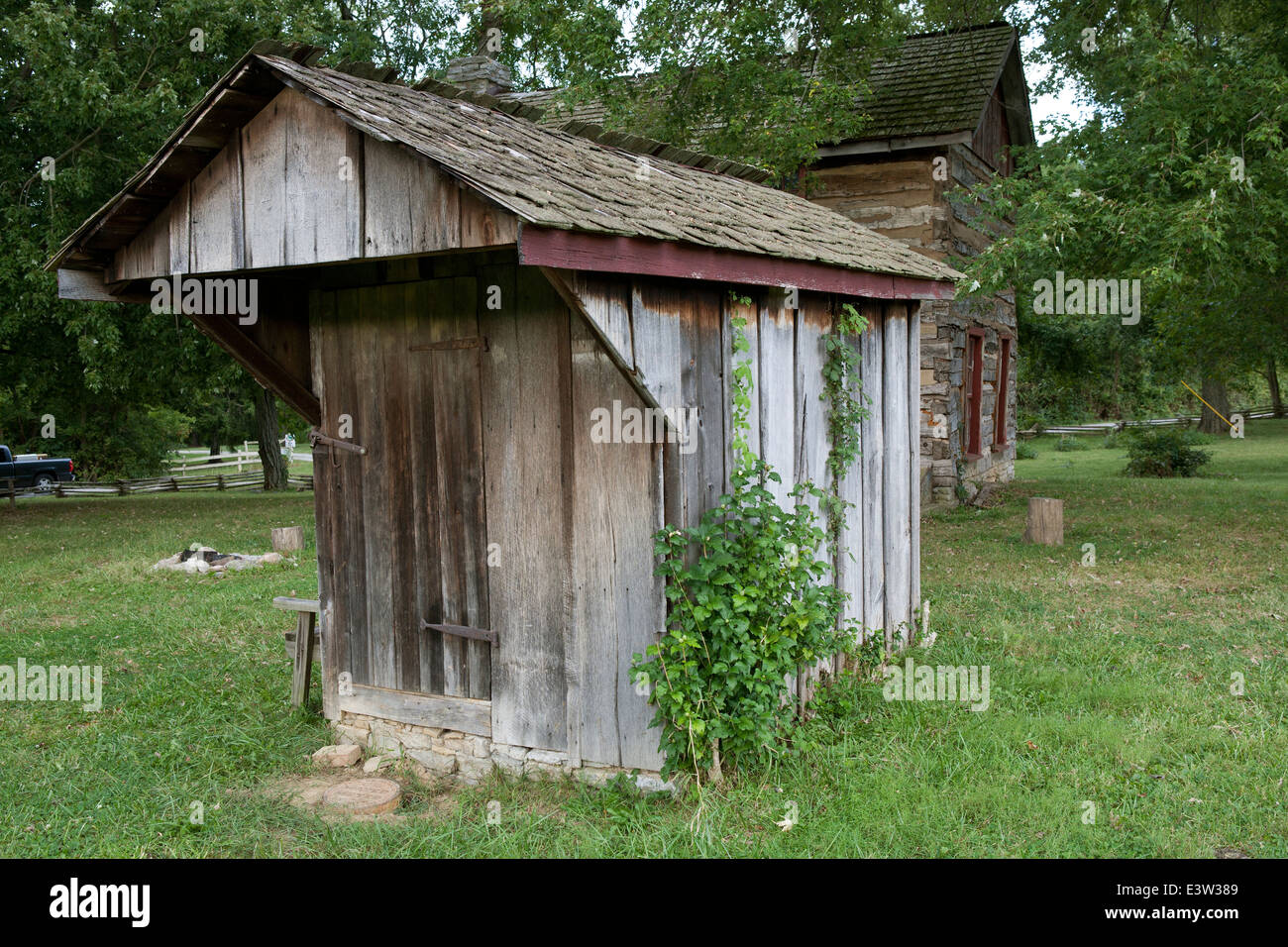 Outbuilding on old farmstead (Caesar  Creek State Park Historic VIllage) Stock Photo