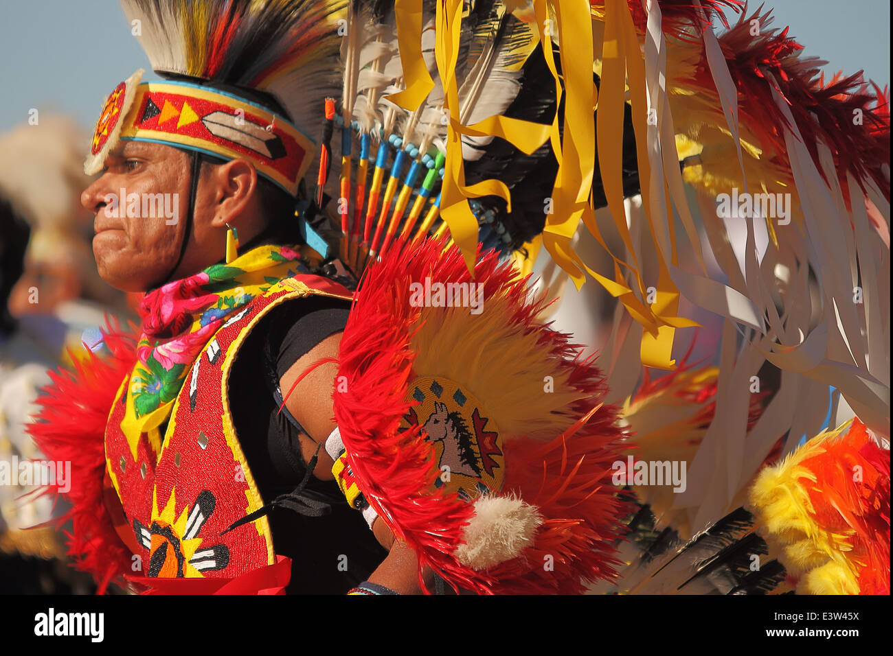 SCOTTSDALE, AZ - NOVEMBER 3: Native American dancers participate in the Annual Red Mountain Eagle Pow-wow Stock Photo