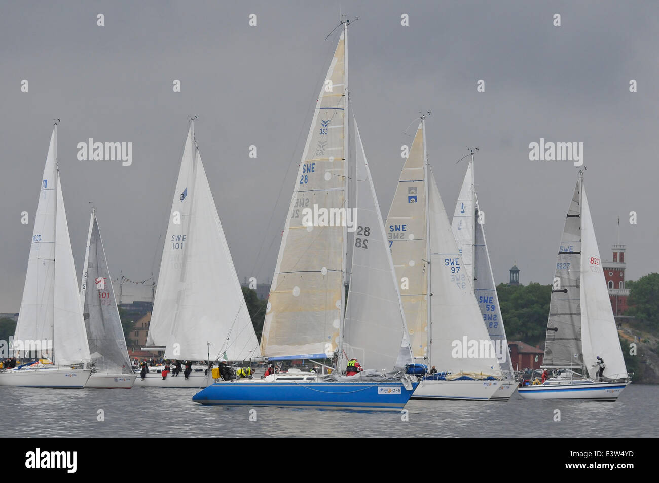 Stockholm, Sweden. 30th June, 2014. Sailboats participate in the AF ...