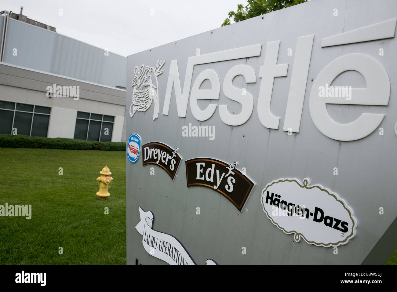 The Laurel Operations Center of Nestle North America. The Facility manufactures Dreyer's, Edy's, Haagen-Daz and Nestle Ice Cream Products. Stock Photo