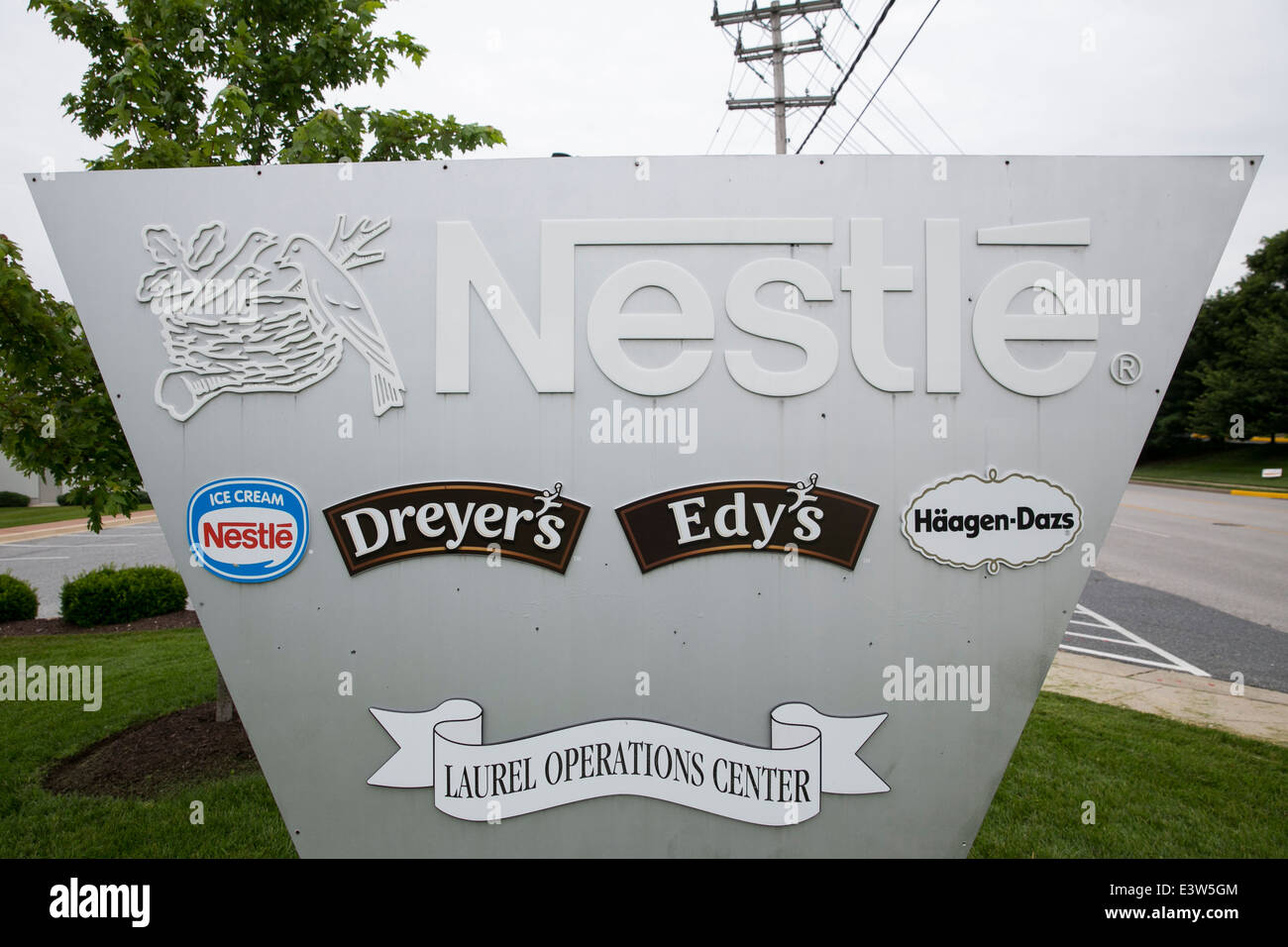 The Laurel Operations Center of Nestle North America. The Facility manufactures Dreyer's, Edy's, Haagen-Daz and Nestle Ice Cream Products. Stock Photo