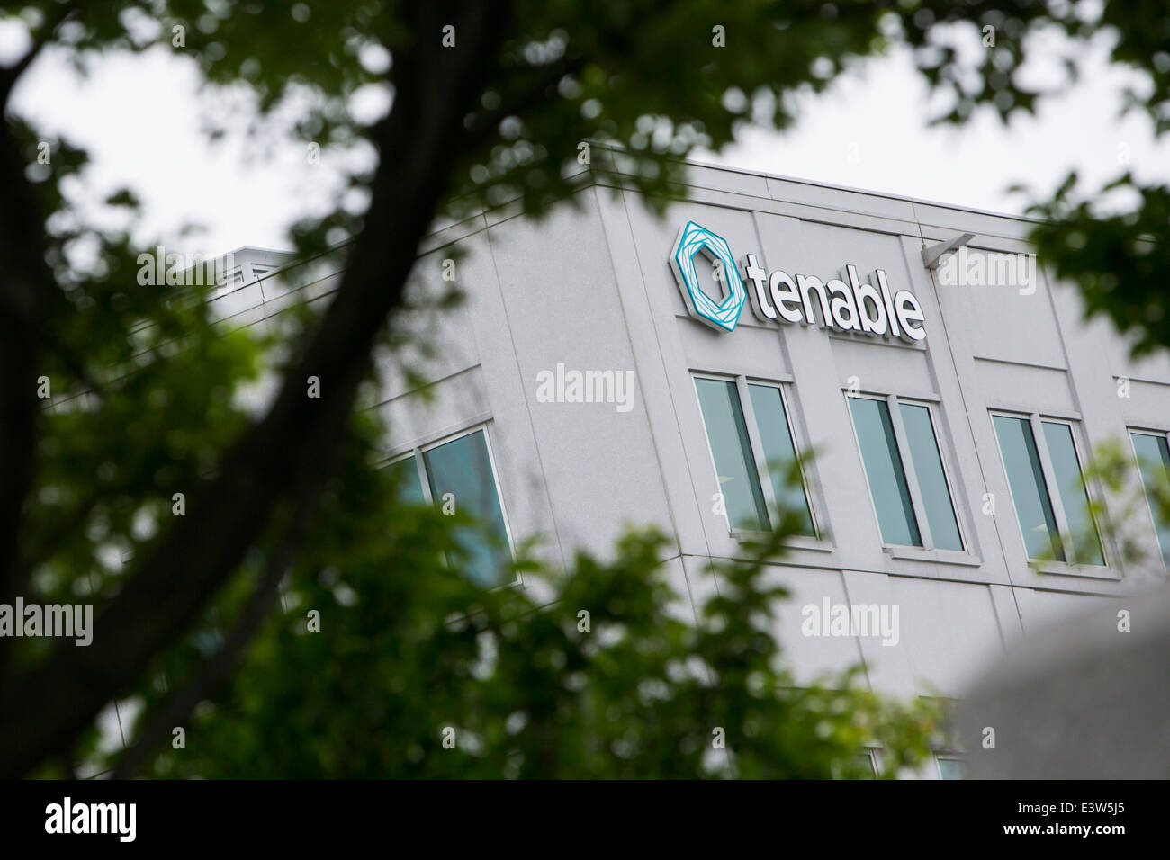 The headquarters of the network security firm Tenable in Columbia, Maryland. Stock Photo