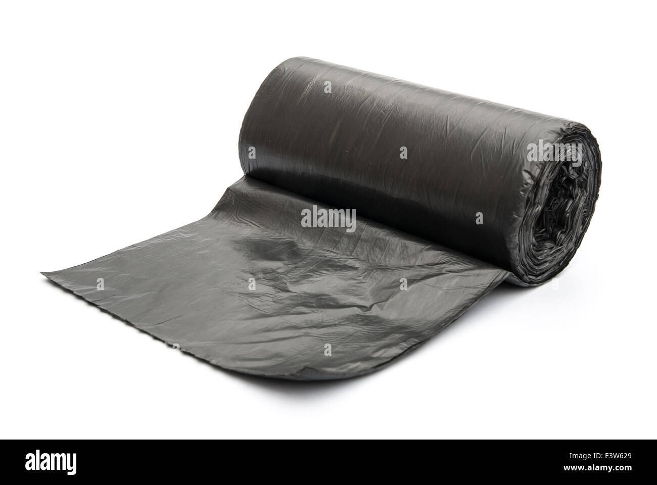 roll of garbage bags on white Stock Photo
