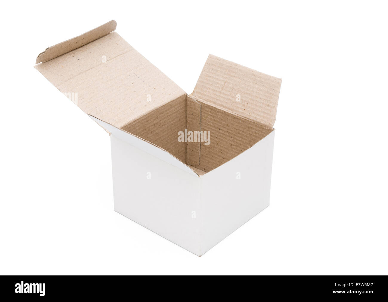 side view empty white box with clipping path Stock Photo