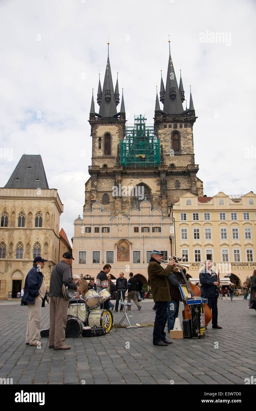 church of tuy, music band, prague, czech republic Stock Photo