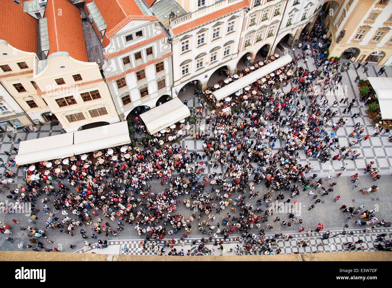 tourist, old square, prague, czech republic Stock Photo