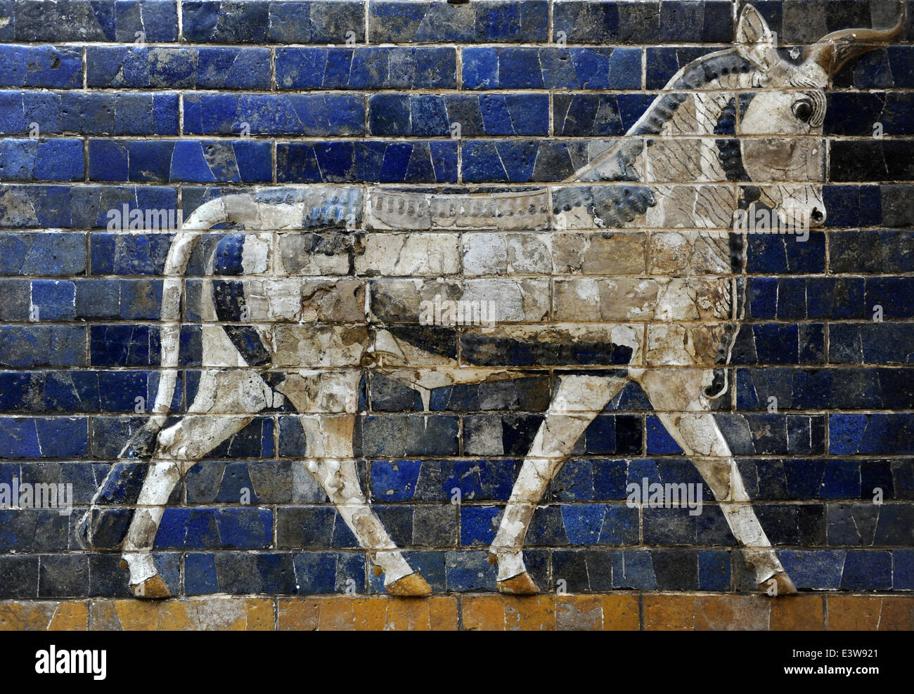 Ishtar Gate. Babylon. 575 BC. Decoration with an aurochs Archaeological Museum. Istanbul. Turkey. Stock Photo