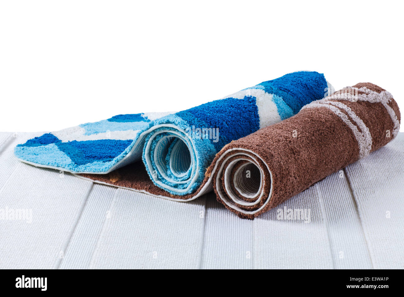 rolled up of colorful carpets Stock Photo