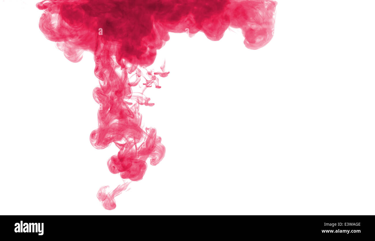 abstract formed by red color dissolving in water Stock Photo