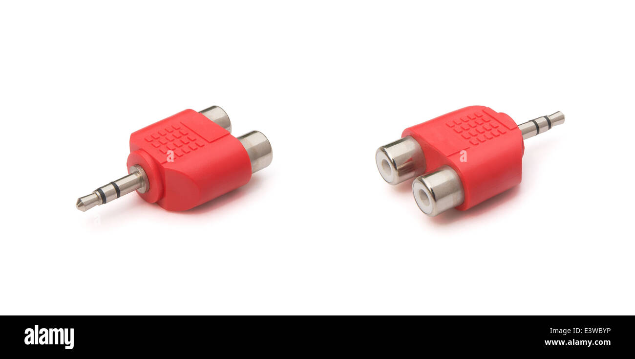 two views input & output plug with clipping path Stock Photo