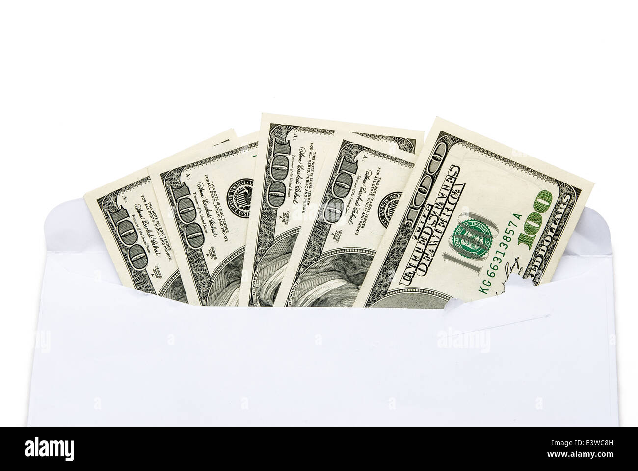 US currency in envelope with clipping path Stock Photo Alamy