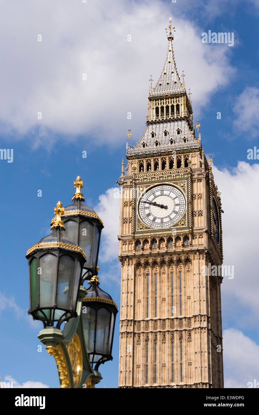 The clock face of the famous London landmark, Big Ben Stock Photo
