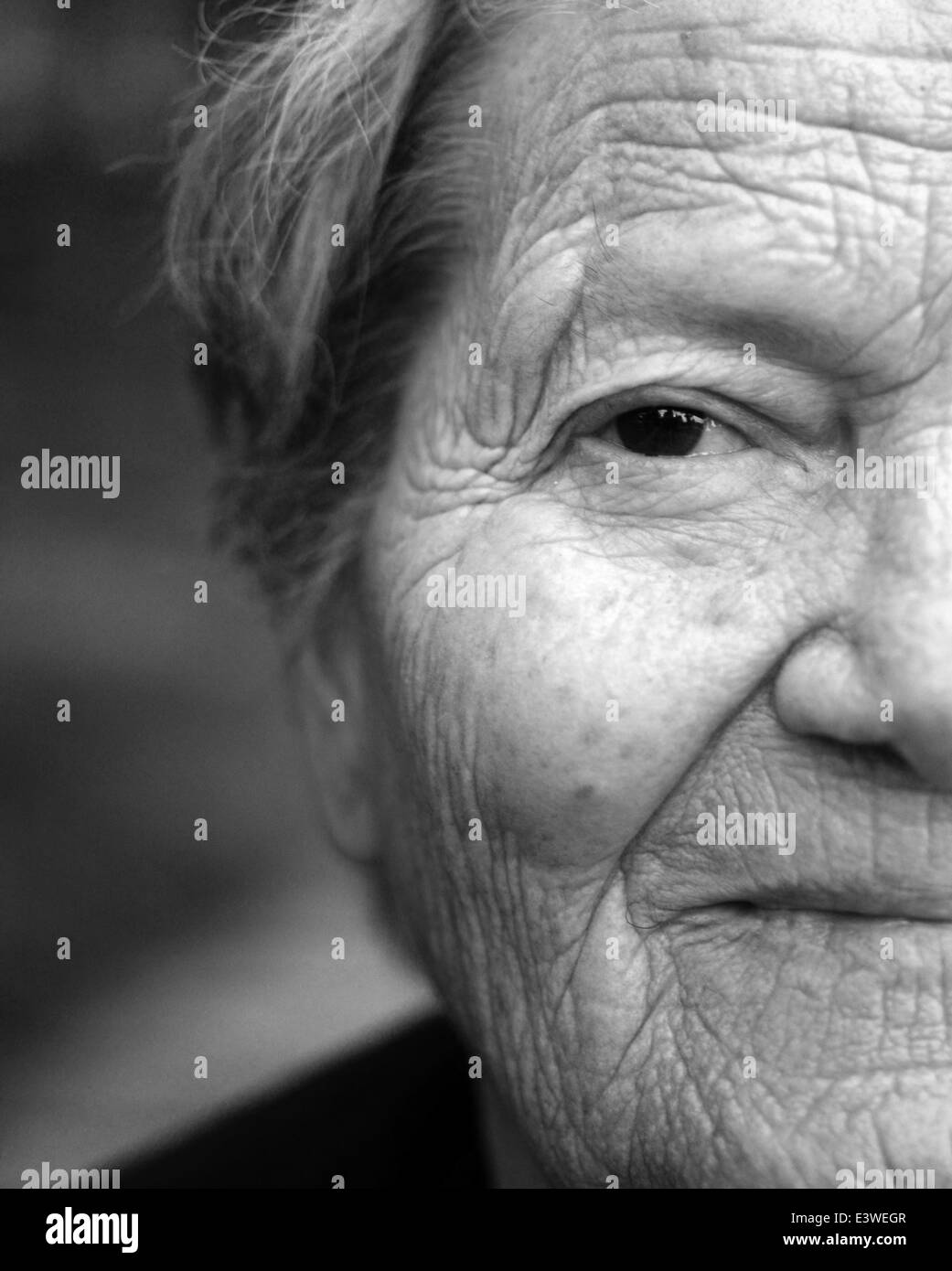 Close up portrait of older lady Stock Photo