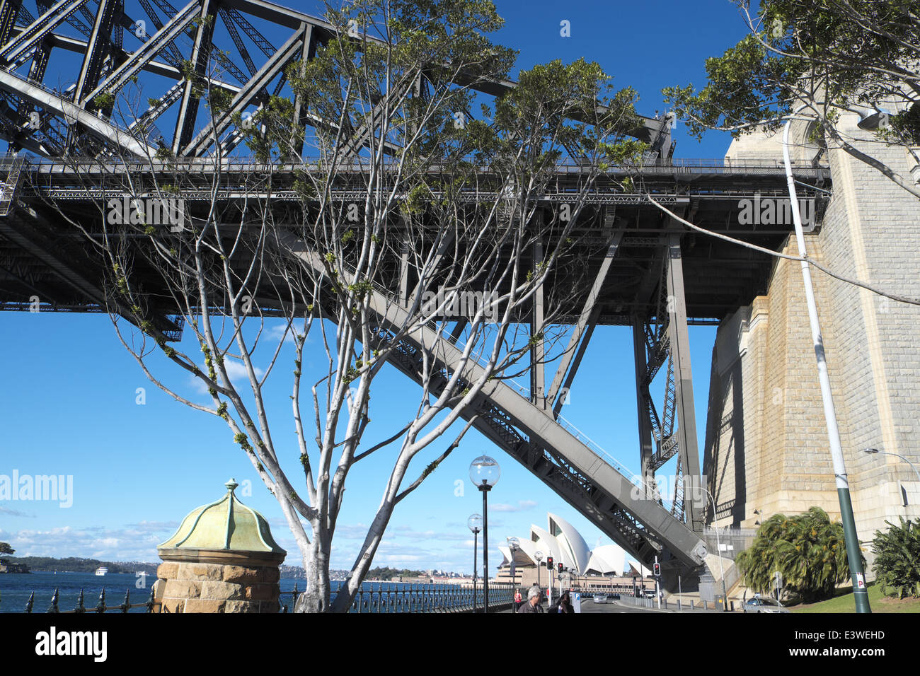 looking north view of the sydney harbour bridge in winter,Sydney,new south wales,australia Stock Photo