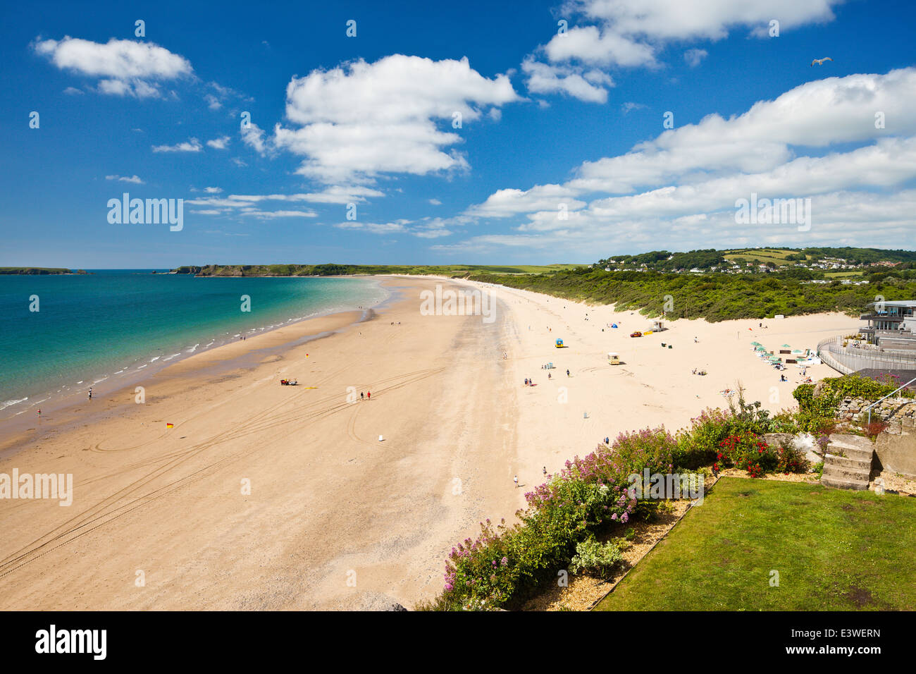 South beach, The Burrows, Tenby, Wales. Stock Photo