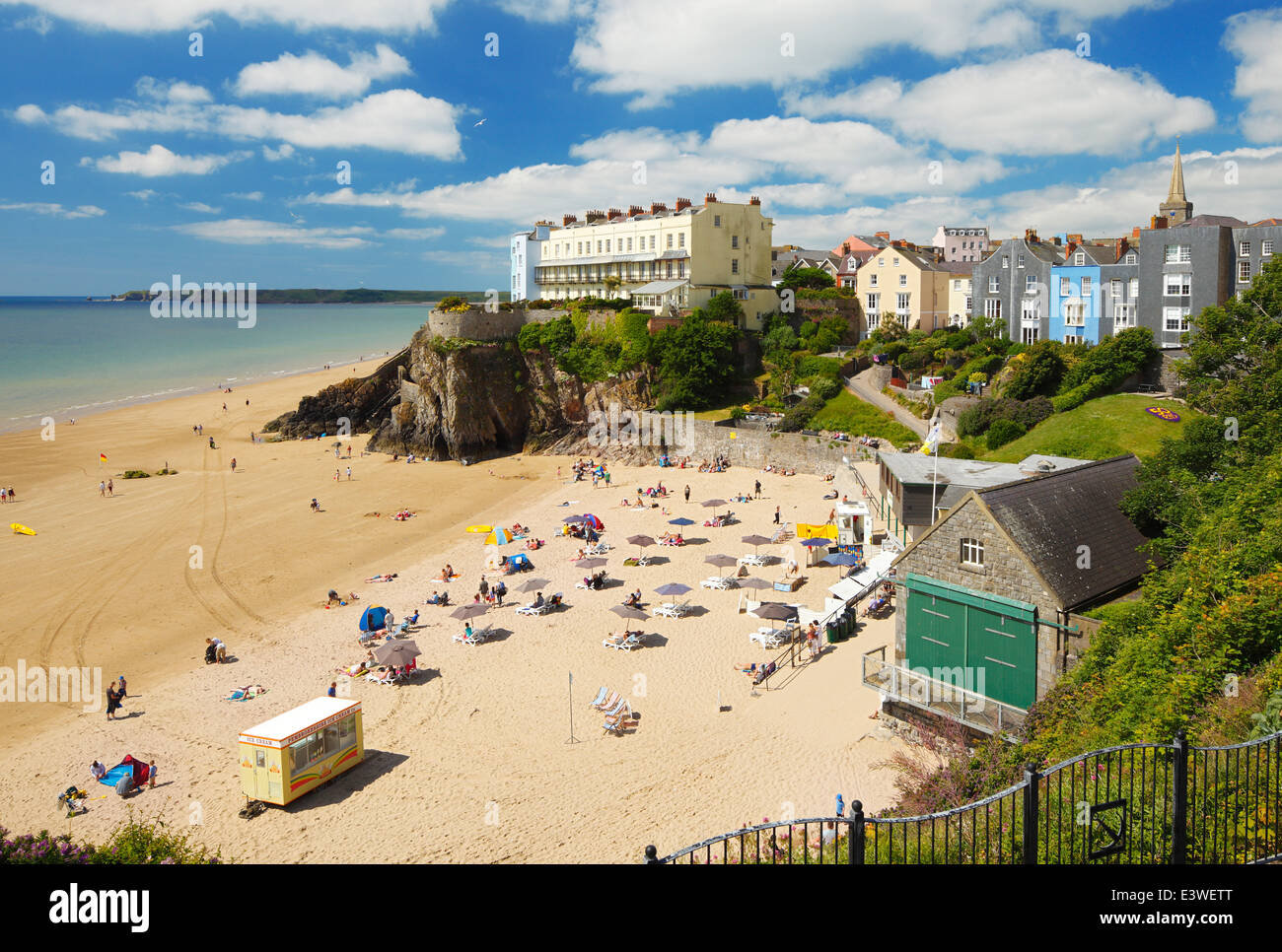 Castle Sands, Tenby, Wales. Stock Photo